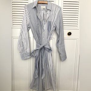 J. Crew, NWT Classic-fit cotton poplin shirtdress in mixed stripe